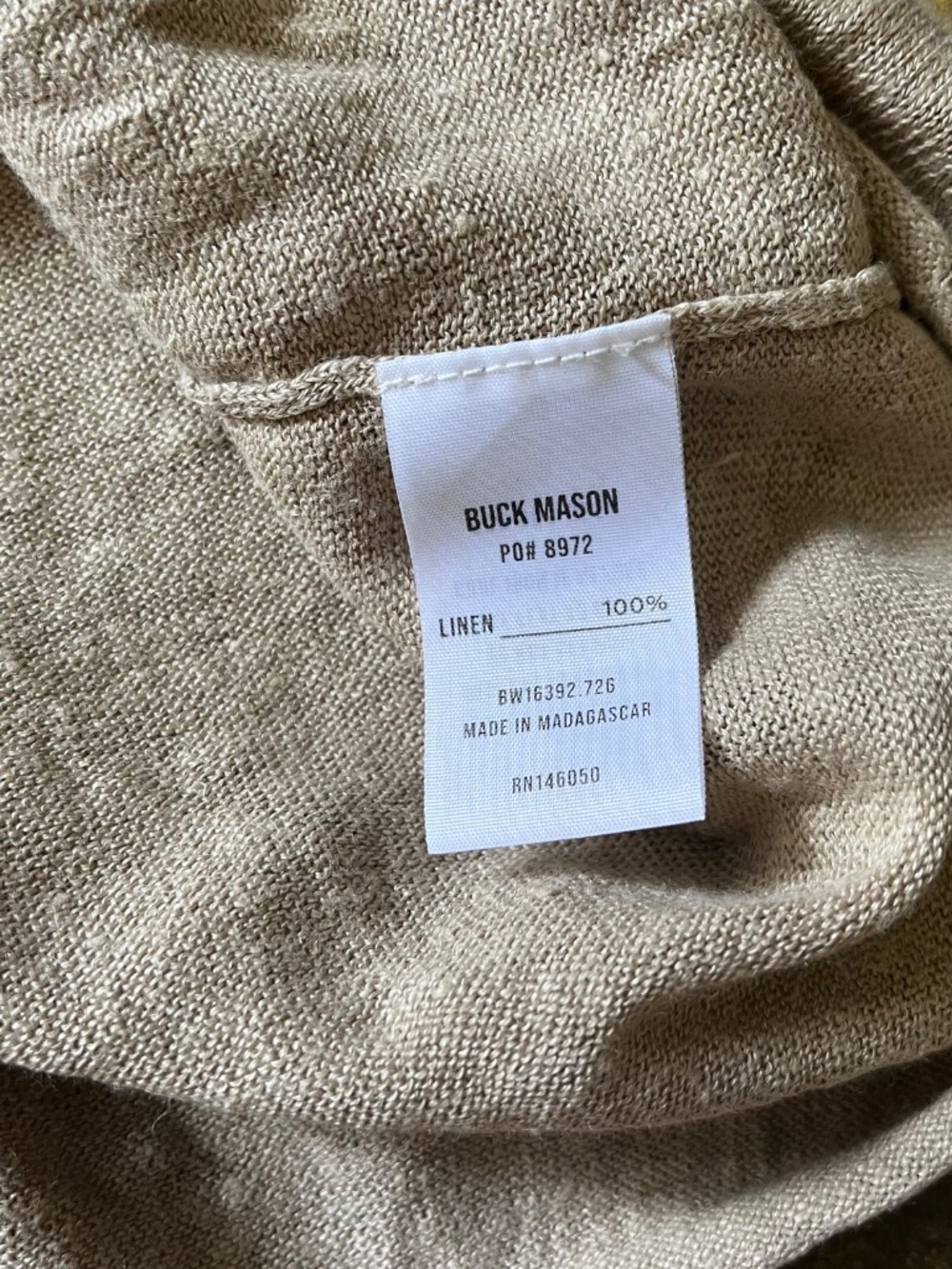 Buck Mason Lighthouse Linen Tank, Driftwood, Size S - Picture 3 of 6